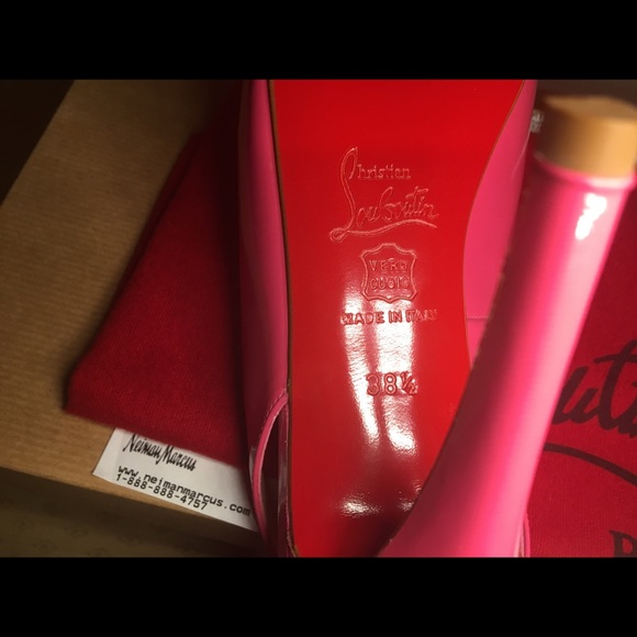 Christian Louboutin NWT Fuchsia Pink Platform Peep Toe Heels💕Price Firm - Picture 11 of 13